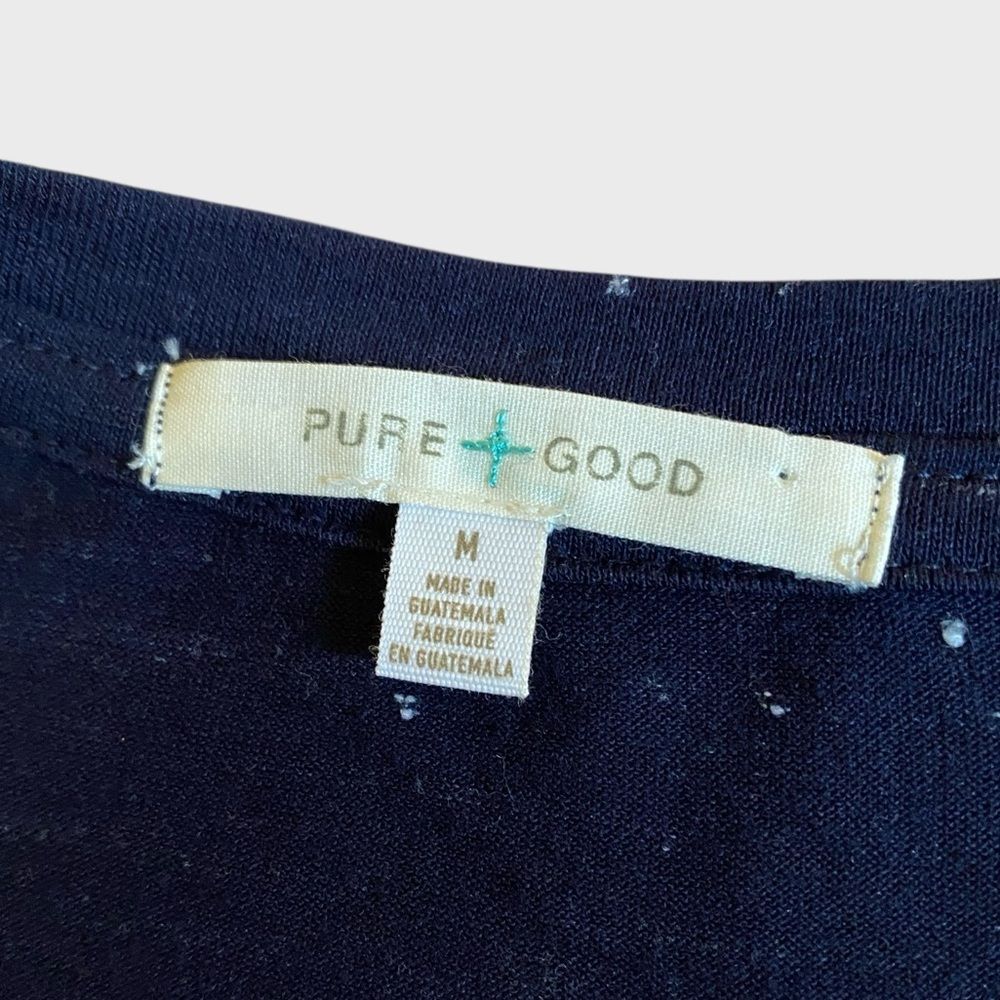 Anthropologie Pure + Good Oversized V-Neck Shirt Women's M Short Sleeve Comfy - Picture 11 of 13